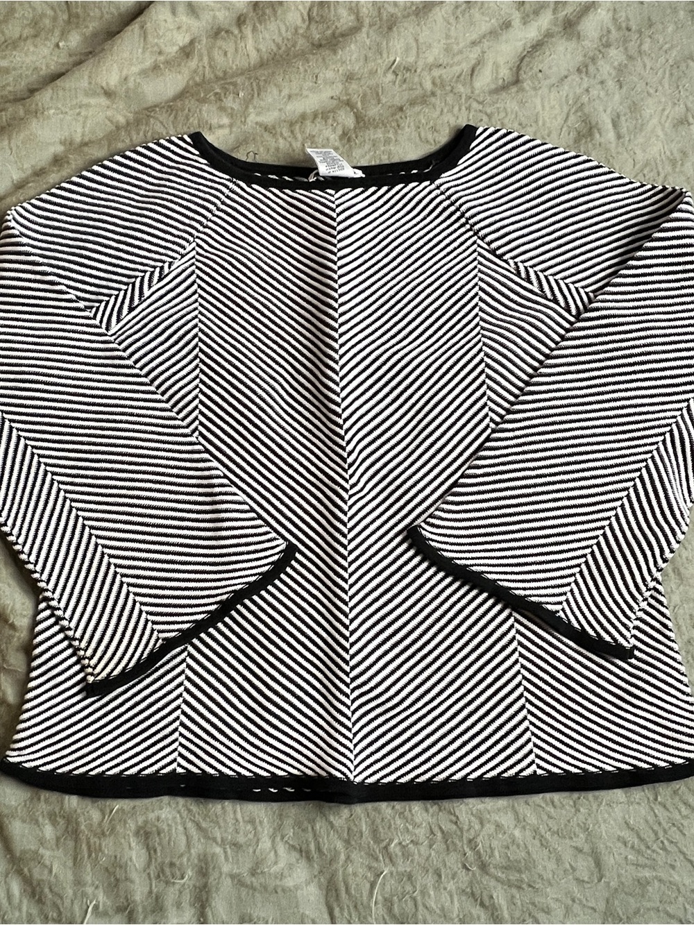 Katherine Kelly Retro Groovy Striped Sweater 100% Cotton Flared Sleeve Size L
